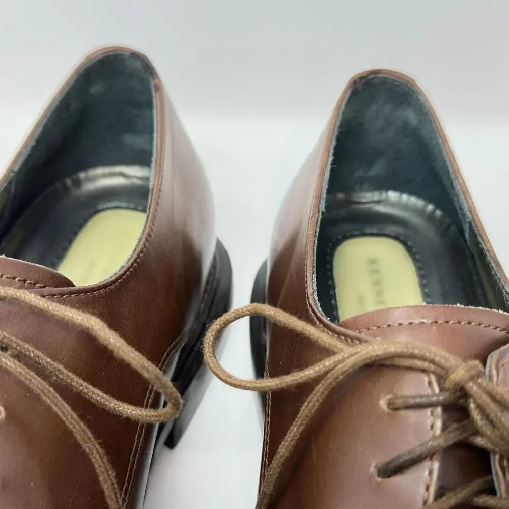 Kenneth Cole Dress Shoes Mens 9.5 M Brown Leather Derby Lace Up Best in Shoe LE